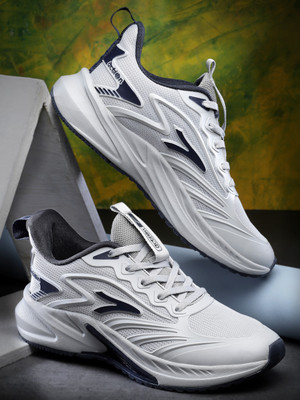 action Running Shoes For Men(Grey, Navy , 10)