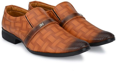 RED LIONS Men's Party wear stylish formal shoes Slip On For Men(Tan , 6)