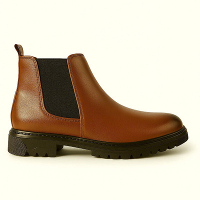 BOOTLOO Men’s Chelsea Boots | Stylish Brown & Tan Ankle Shoes for Men Casuals For Men(Brown, Tan , 9)