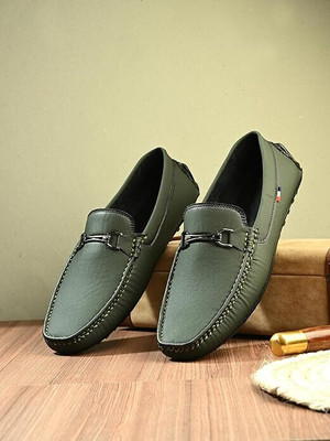 Empeno Loafer Shoes for Men| Slip-on|Stylish| Perfect for Formal, Business Casual Loafers For Men(Green , 8)