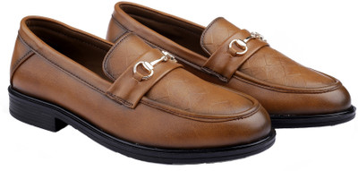 YUVRATO BAXI Men's New Stylish Tan Casual Formal Slip On, Moccasion Outdoor Shoes Mocassin For Men(Tan , 6)