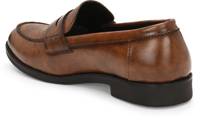 INVICTUS Invictus Men Tan Faux Leather Formal Slip On Loafers Slip On For Men(Tan , 8)