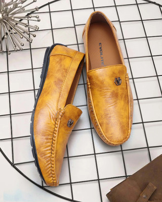 Evolite Stylish Loafers For Men(Tan , 8)