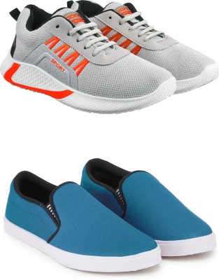 Free Kicks Combo Of 2 Shoes FK-444 & FK-Fitman Running Shoes For Men(Blue)