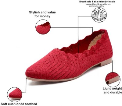 D&D SIMRANFOOTWEAR Women Bellies(Red , 4)