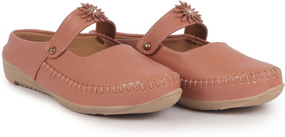 FAUSTO Floral Strap Back Open Slip On Casual Shoes|Outing Weekend Dress Shoes Outdoors For Women(Pink , 4)