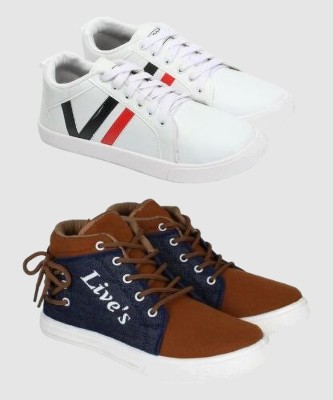 HOTSTYLE Sneakers For Men(White, Navy, Brown)