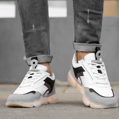 bacca bucci VIKING Exclusive X9X Men's Elevated Sneakers | Hyper Airsole Conduit Running Shoes For Men(White , 10)