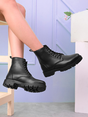 KILLER Black Casual Boots For Women Boots For Women(Black , 4)