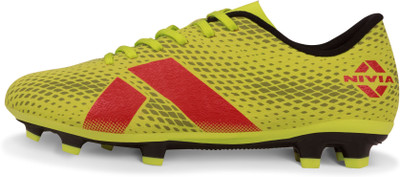 NIVIA Bezel Football Shoes For Men(Red, Yellow , 5)