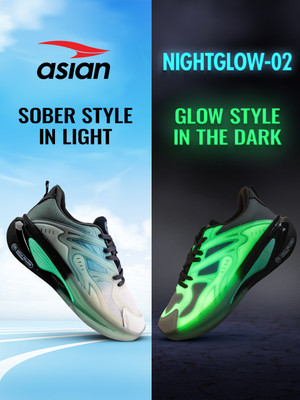asian Asian Glow in the Dark sneakers Technology with Memory Foam insole Running Shoes For Men(Grey , 9)