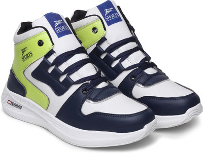 Zixer High Ankle Casual Shoes For Men Chunky Fashion Boots For Boys| Dancing Shoes Sneakers For Men(Navy, White , 8)