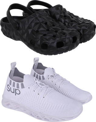 SHOELAMB Pack of 2 (Casual Shoe and Clogs) Clogs For Men(Black , 7)