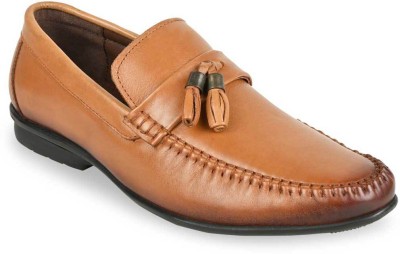 REGAL Regal Tan Men Leather Tasseled Slip Ons Loafers For Men(Tan , 10)