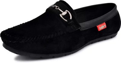 BRAYLON Men's Velvet Party Wear Loafers For Men (Black) Loafers For Men(Black , 10)