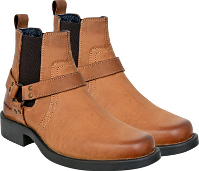 HX London biker boots Boots For Men(Camel , 11)