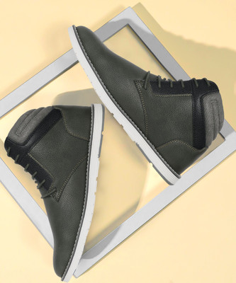 Roadster Boots For Men(Olive , 8)