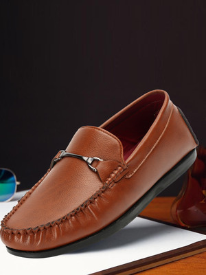 CARLTON LONDON Loafers For Men(Tan , 7)