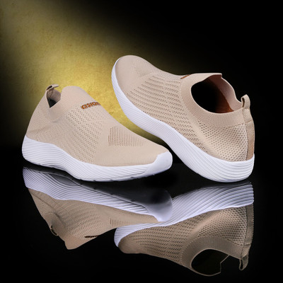 asian Walking,Stylish Slip-On Walking Shoes For Men(Beige , 7)