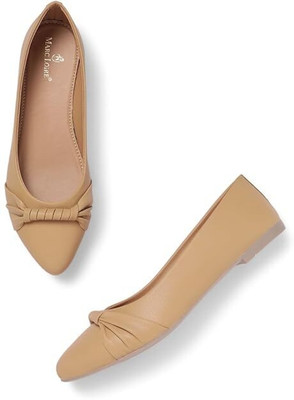 Marc Loire Slip-On Flat Ballerina Shoes for Party, Casual Wear and Formal Occasions Bellies For Women(Beige , 8)