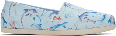 TOMS Women Blue Alpargata Cloudbound Dolphins Printed Slip-On Sneakers Loafers For Women(Blue , 7)