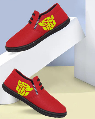 Kenamin Stylish Casual Shoes for Men and kids Casuals For Men(Red, Olive , 9)