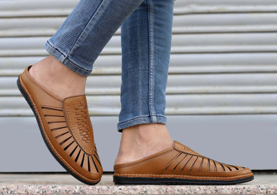Zixer Ethnic Mule For Men(Tan , 9)
