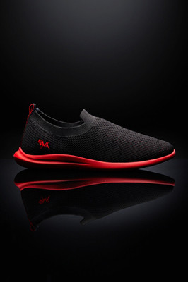 Neemans Spotlight Slip Ons Casual Shoes For Men | Comfortable, Premium and Stylish Casuals For Men(Black, Red , 6)