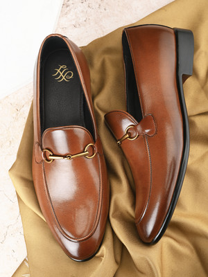 House of Pataudi Loafers For Men(Tan , 9)