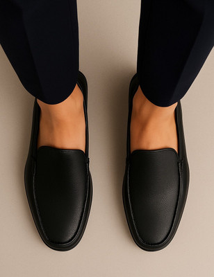 micheal feraas Black Penny leather Loafers For Men(Black , 8)