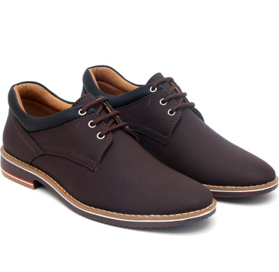 EZBRO Men's With Laces|Daily Wear|Party wear|Office Wear Corporate Casuals For Men(Brown , 10)