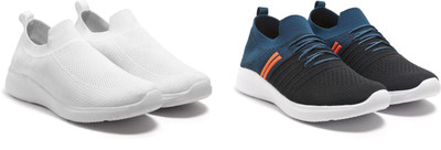 Face Stylish Sports Shoes for Men – Ideal for Running, Gym & Training Sneakers For Men(White, Navy, Black, Orange , 8)