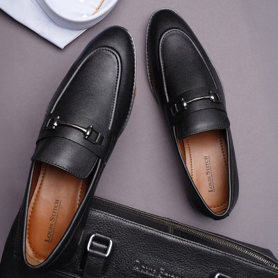 LOUIS STITCH Mens Black Formal Slipon Mocassin Shoes for Men (RGMCAB) - UK 6 Mocassin For Men(Black , 6)