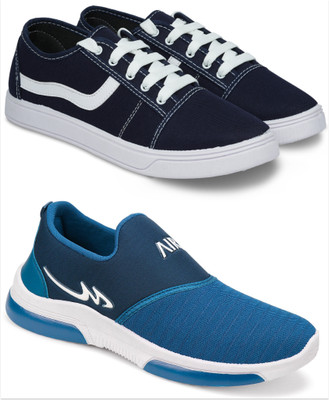 Free Kicks Combo Of 2 Shoes FK- & FK-Mexico Sneakers For Men(Blue , 10)