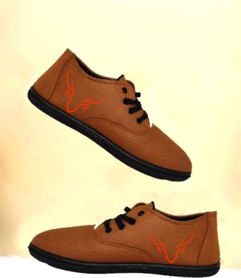 Kenamin Stylish Casual Shoes for Men and kids Casuals For Men(Tan , 7)