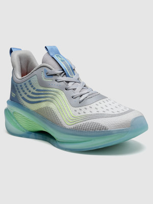 action Athleo TURBO 425 Stylish Lightweight Comfortable Sports Lace Up Running Shoes For Men(Grey, Green , 9)