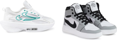 DARTKICK Versatile Casual Shoes for Men – Smart, Sleek & Comfortable Casuals For Men(White, Grey , 10)