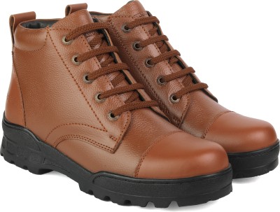 XY Hugo (BRAND-XHUGOY & Seller Murphy hai )1008 BK/TAN OXFORD POLICE CHAIN BOOT FOR MEN Boots For Men(Tan)