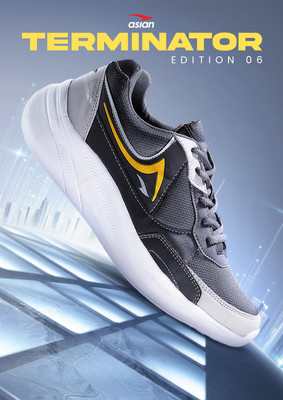 asian Casual Sneaker Shoes for Men | Soft Cushioned Insole Terminator-06 Sneakers For Men(Grey , 9)
