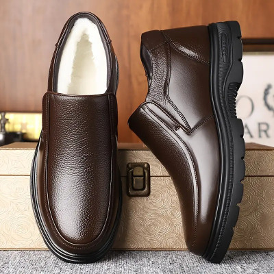 Zixer Men's Italian Fashion Leather Shoes Classic Formal Shoes for Men Oxford Office Slip On For Men(Brown , 6)