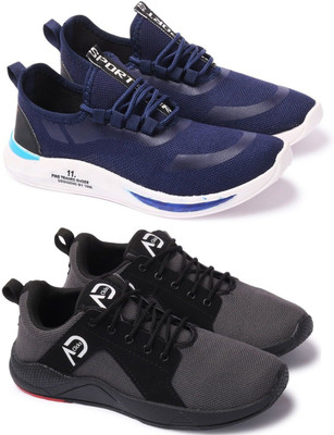 HOTSTYLE 2 Pair Combo Stylish & Trendy Sneakers For Men(Multicolor , 7)