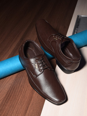 LIBERTY Fortune HIL-7 Formal Lacing Shoes With PU Upper | PVC Sole Modern & Stylish Lace Up For Men(Brown , 7)