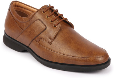 FAUSTO Formal Side Strip Design Shoes Lace Up For Men(Tan , 11)
