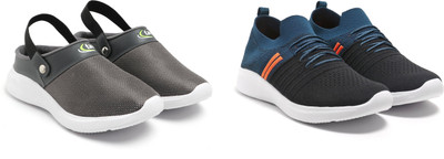Face Stylish Sports Shoes for Men – Ideal for Running, Gym & Training Sneakers For Men(Navy, Black, Orange, Grey , 8)