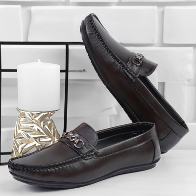 Yes lucky Loafers For Men(Brown , 8)