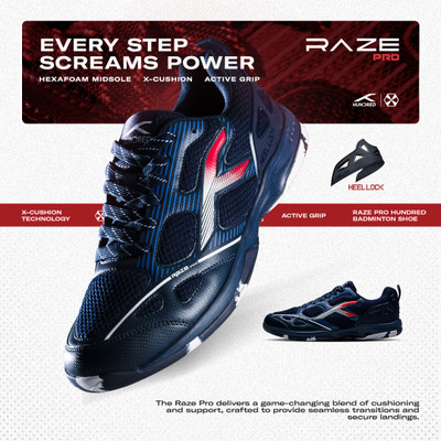 Hundred Raze Pro Badminton Shoes For Men(Multicolor , 10)