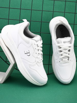 El Paso EL PASO Men White Faux Leather Casual Laceup Sneakers Sneakers For Men(White)