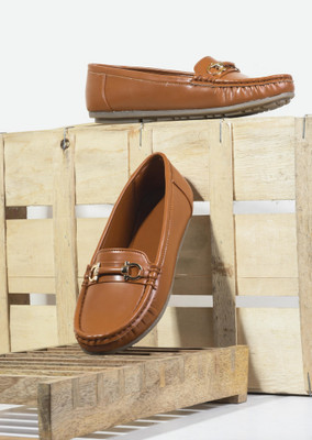 TRYME Loafers For Women(Brown , 6)