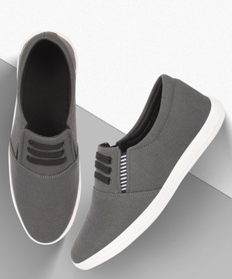 KANEGGYE Canvas Shoes For Men(Grey , 5)