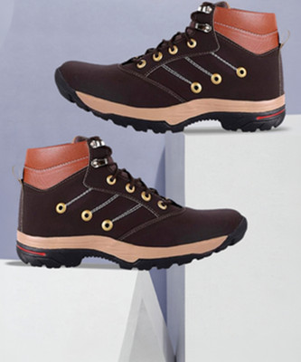lejano High Tops For Men(Brown, Black, White , 8)